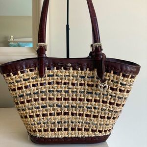 Brighton Wicker & Ribbon Shoulder Bag